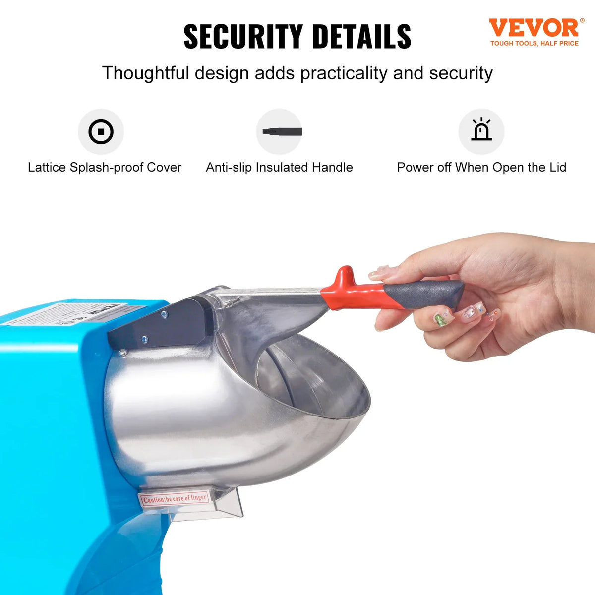Ice Crushers Machine 220lbs Per Hour Electric Snow Cone Maker 4 Blades 300W Ice Shaver Machine for Home and Commercial Use