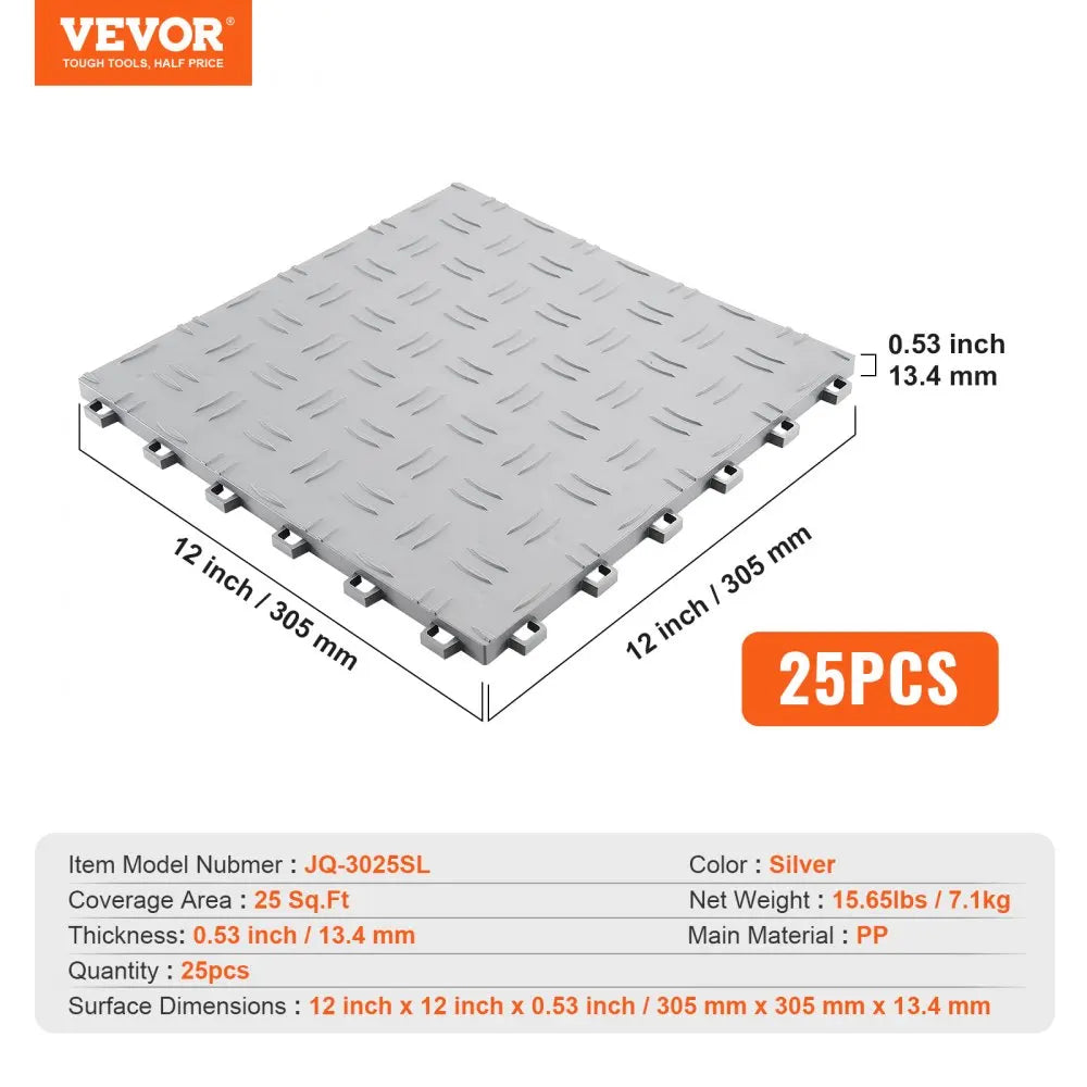 Garage Tiles Interlocking Garage Floor Covering Tiles, Non-Slip Double-Sided Texture Garage Flooring Tiles