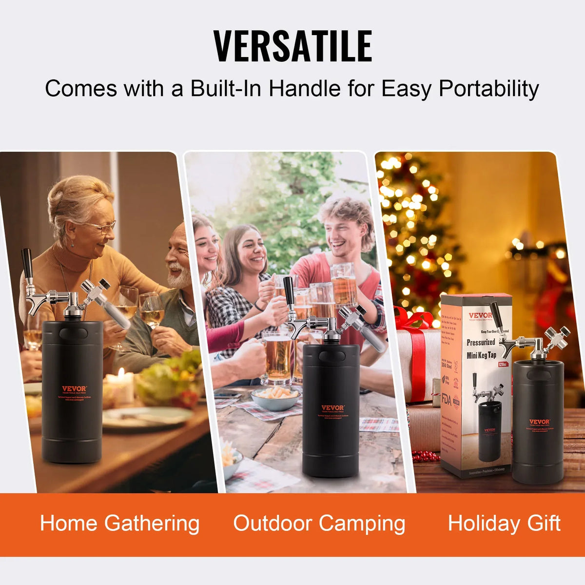 Beer Growler Tap System 304 Stainless Steel Pressurized Keg Growler with Pressure Display For Draft Homebrew Craft Beer