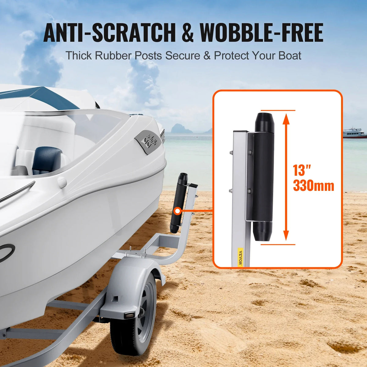 Marine Trailer Guide Set, 20.5” Flexibly Adjustable Poles, Pair of Steel Anti-Rust Guides, for Ski or Sailboat Trailers