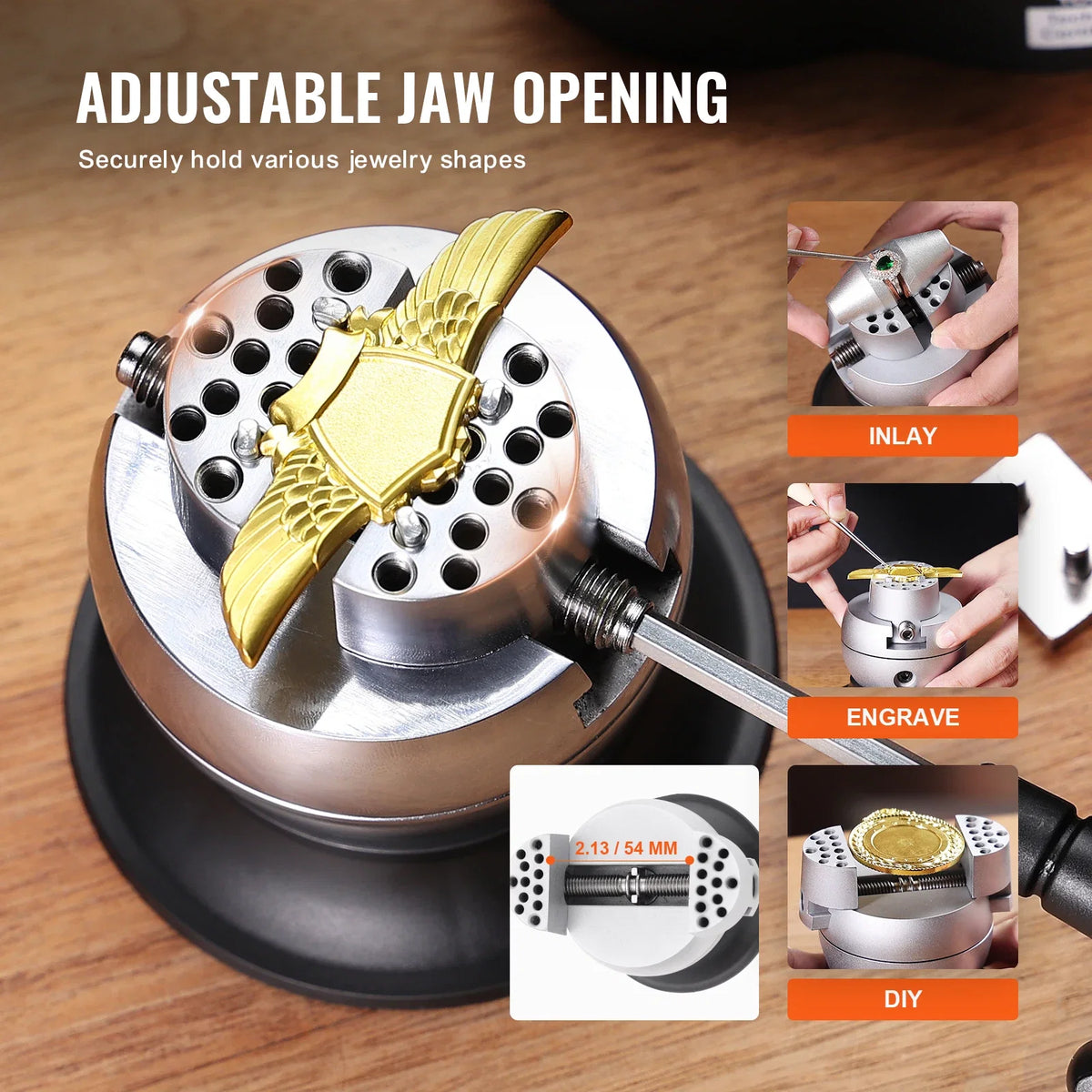 2Kg Mini Engraving Ball Vise Full Set 3inch Jewelry Equipment Diamond Stone Block Ring Adjustable Carving Setting Tools