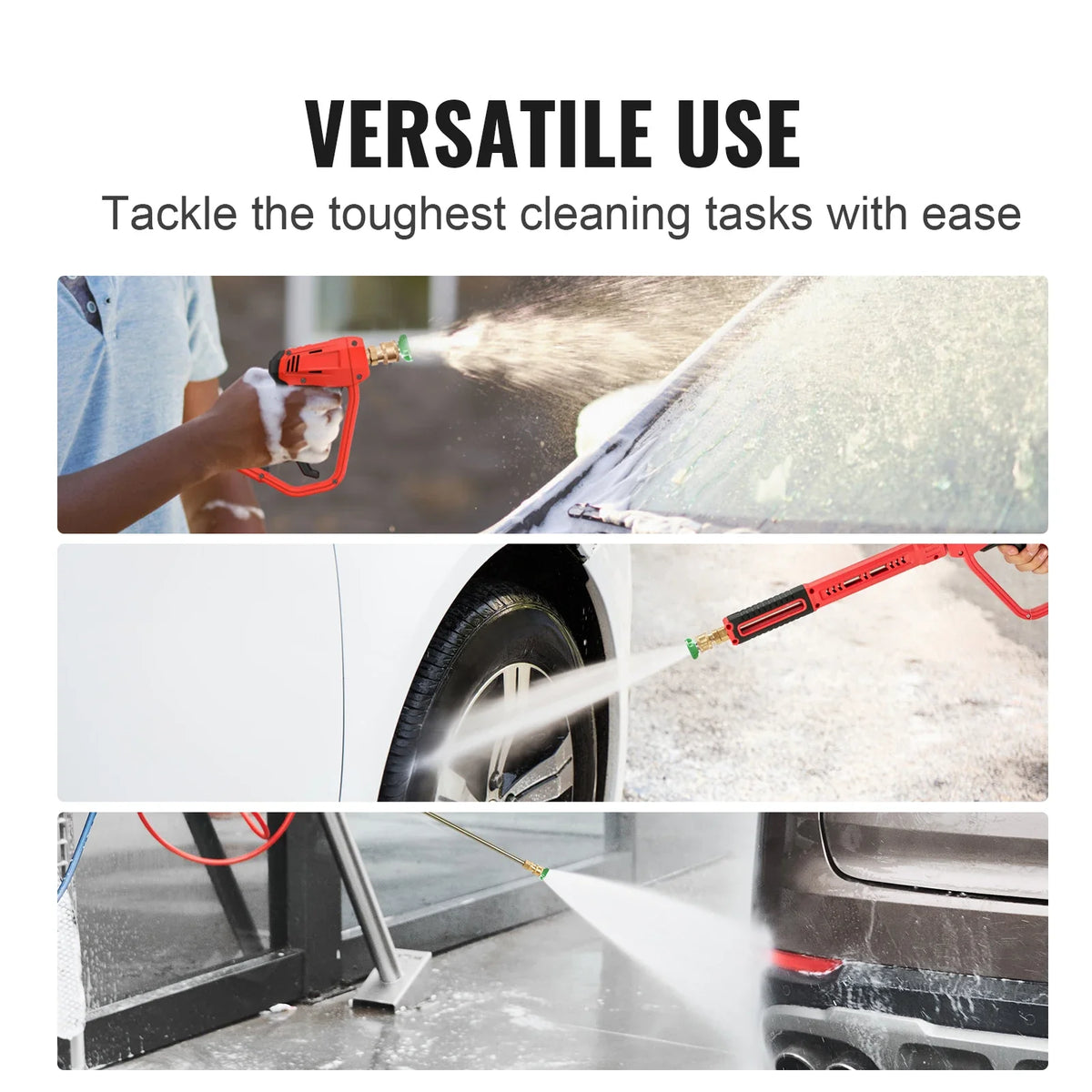 High Pressure Washer Gun 4000 PSI 5 Nozzle Tips Power Washer Spay Gun with Replacement Extension Wand