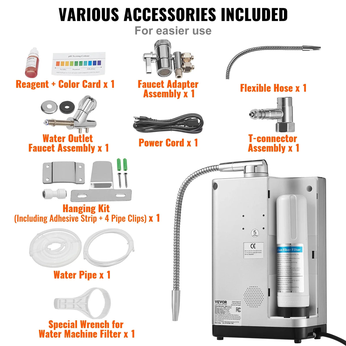 Alkaline Water Ionizer Machine,pH 3.5-10.5 Alkaline Acidic Hydrogen Water Purifier,7 Water Settings Home Filtration System