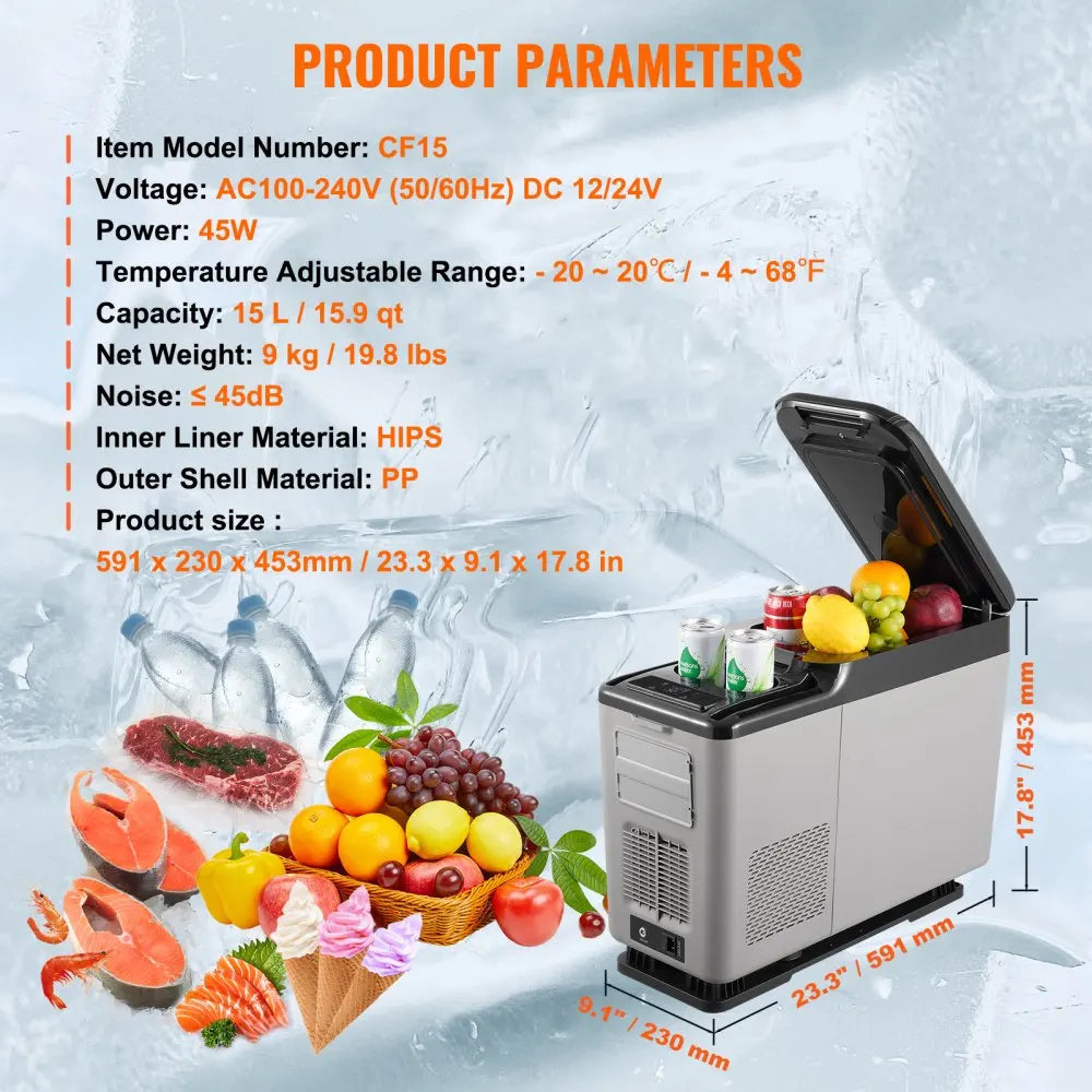 Portable Car Refrigerator Freezer Compressor 8L/15L/25L/70L Single Zone Compressor Cooler for Home,Outdoor Camping RV