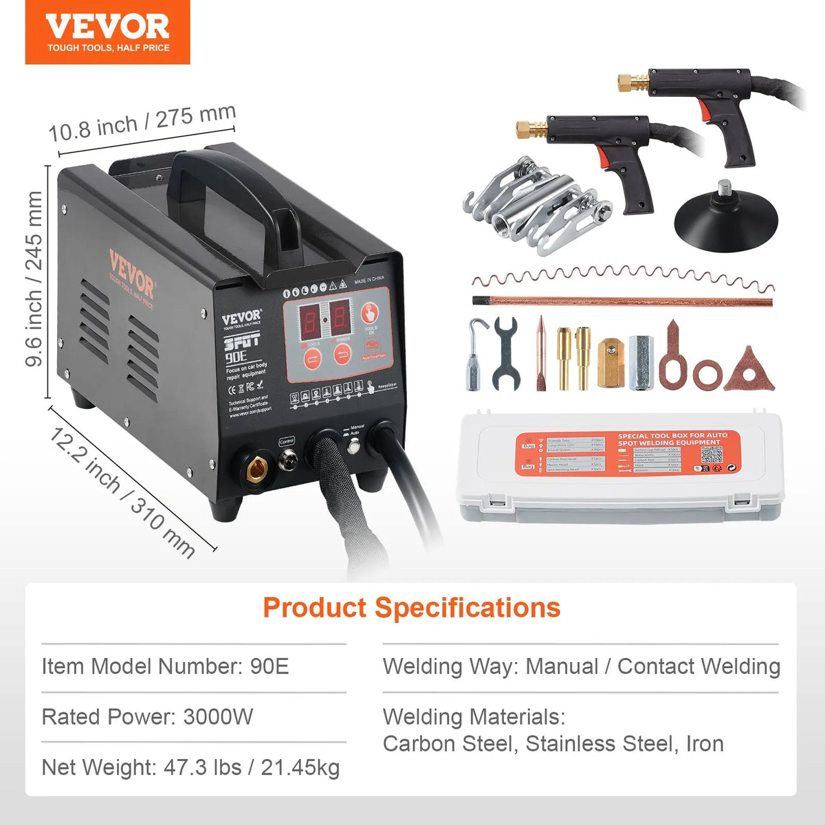 Stud Welder Dent Repair Kit Auto Body Spot Welding Dent Puller Machine with 7 Welding Modes & Adjustable Power