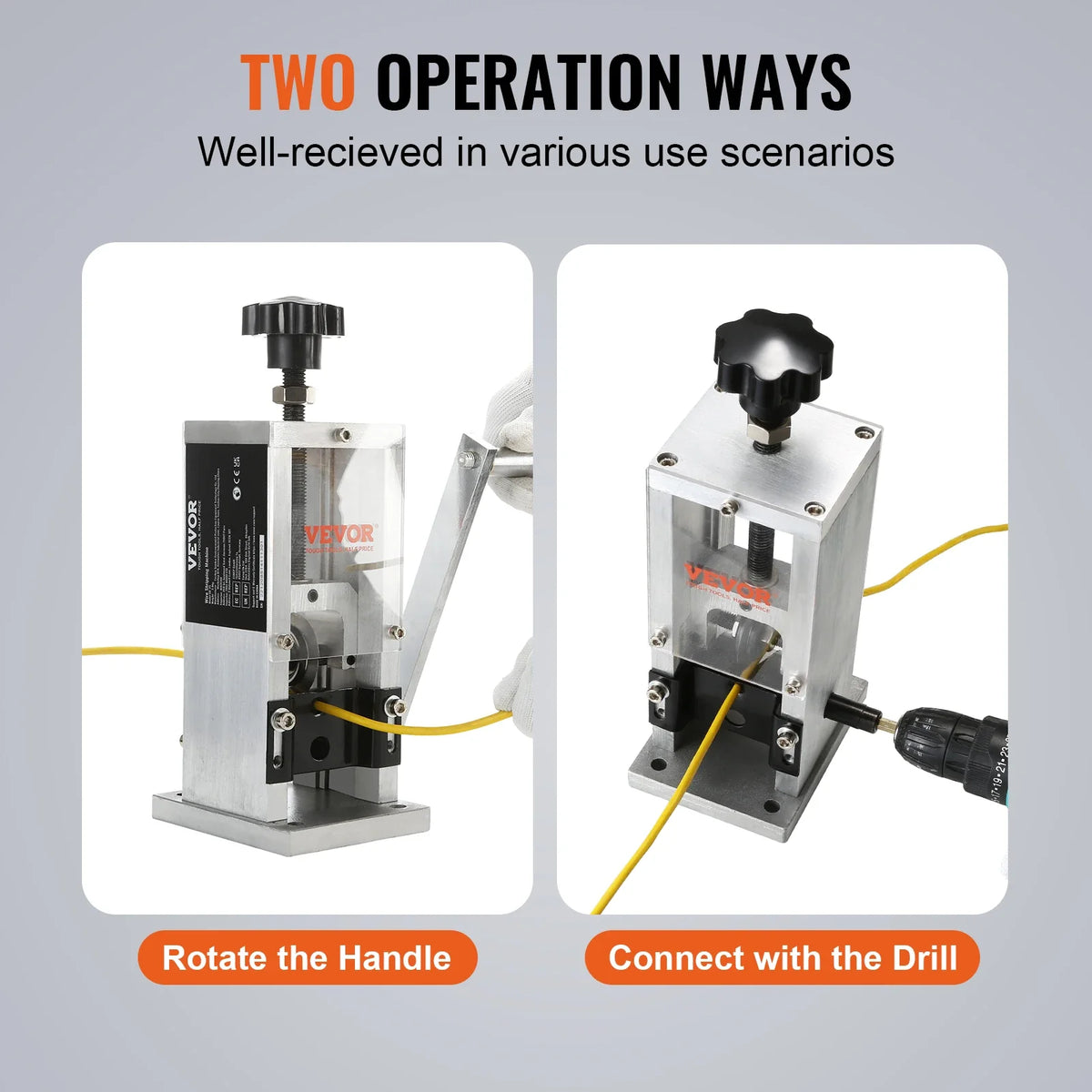 Manual Wire Stripping Machine Copper Stripper 0.06''-1.18'' Portable Aluminum Wire Peeler for Cable Scrap Copper Recycling