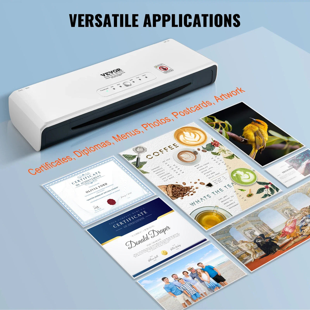 13-inch Laminating Machine 4 Rollers Hot & Cold Thermal Laminator Quick Warm-up Laminating Machine for Home Office School