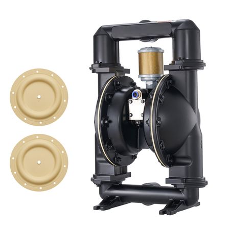 Air Operated Double Diaphragm Pump, 158 GPM, 2 inch Inlet & Outlet Pneumatic Waste Oil Transfer Pump, Max 114 PSI, Aluminum Alloy Body, Air-Operated for Diesel, Grease, Kerosene, Gasoline & Oil