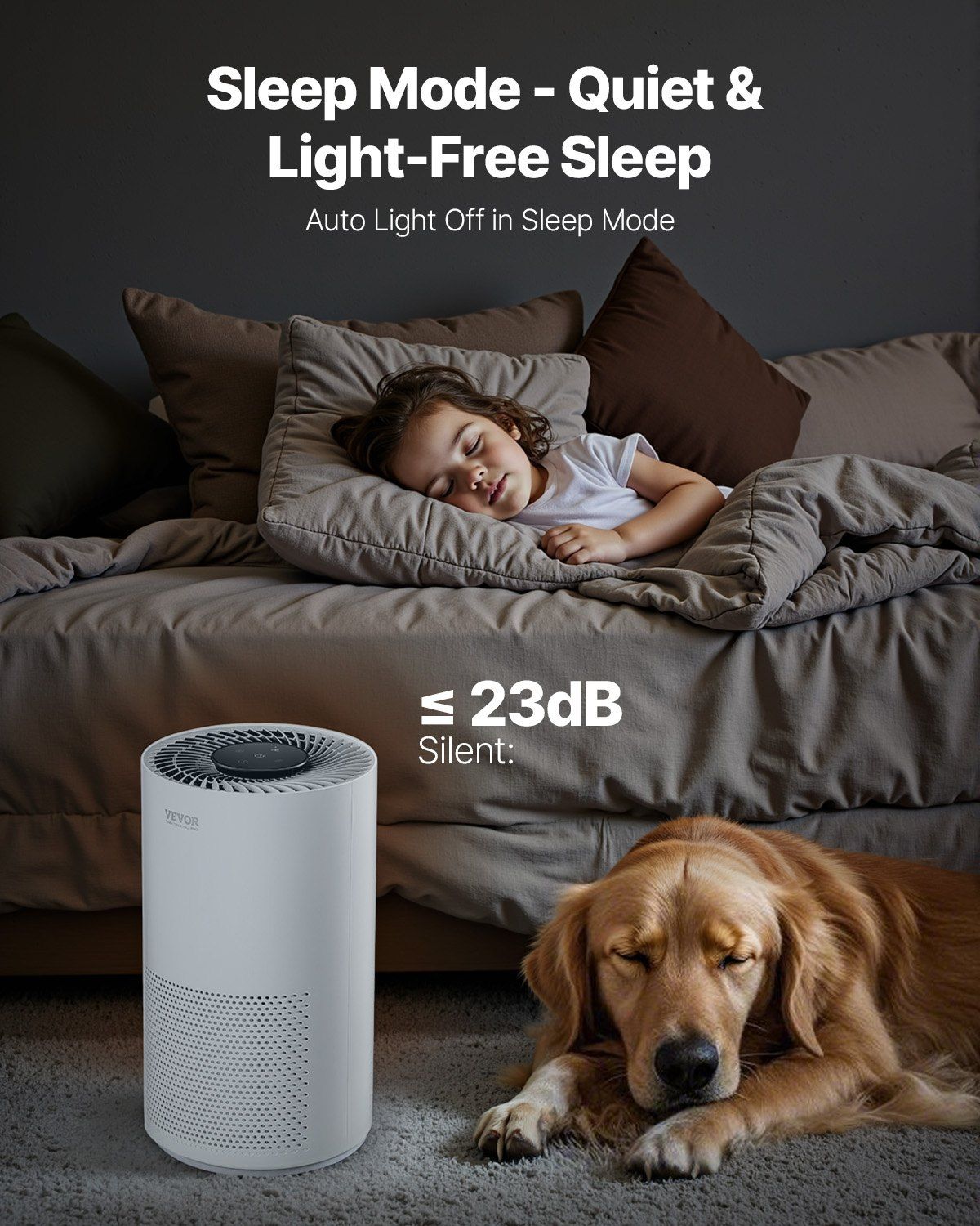 Air Purifier, H13 HEPA Layer, 1200 ft²/h Smart Air Purifier with Speed Control & Child Lock Guard, Efficient Air Cleaner with Convenient Touch Panel & 23 dB Sleep Mode, Fit for Home & Office
