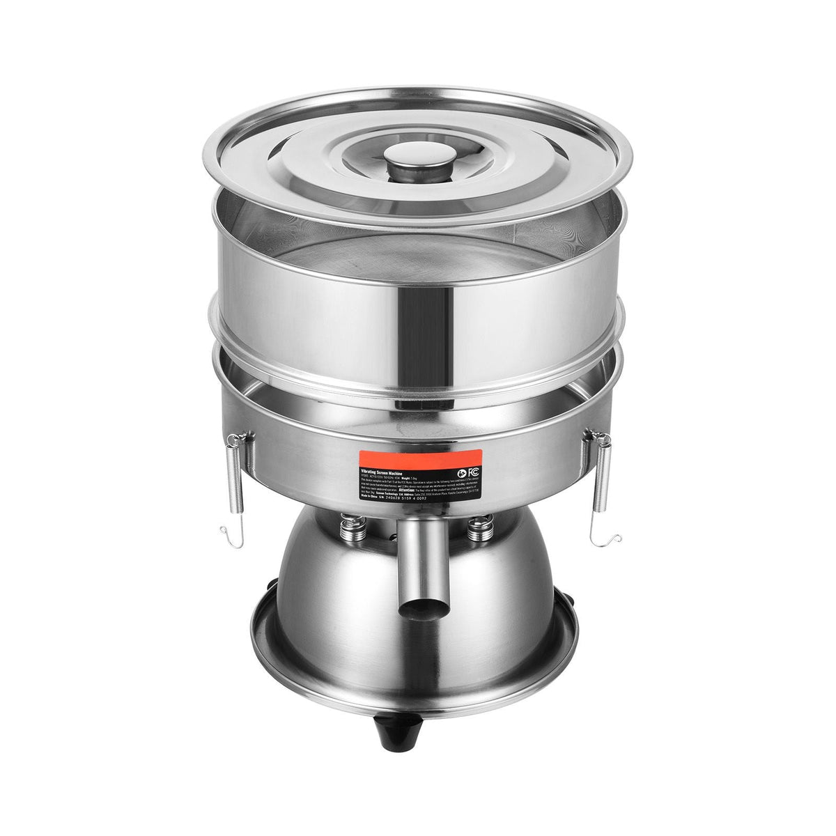 Automatic Electric Vibrating Sieve, Stainless Steel Sifter Shaker Machine with 30+50 Mesh, 45W Automatic Powder Sifter Machine Countertop, Electric Sieve Shaker for Flour Powers, Mungbean, Rice