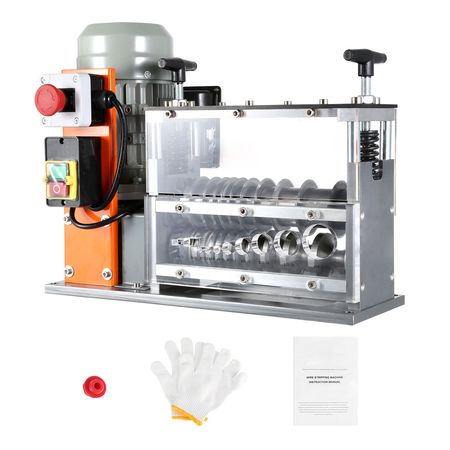 Automatic Wire Stripping Machine, 0.06''-1.57'' Electric Motorized Cable Stripper, 750 W, 98 ft/min Wire Peeler with Visible Stripping Depth Reference, 10 Channels for Scrap Copper Recycling