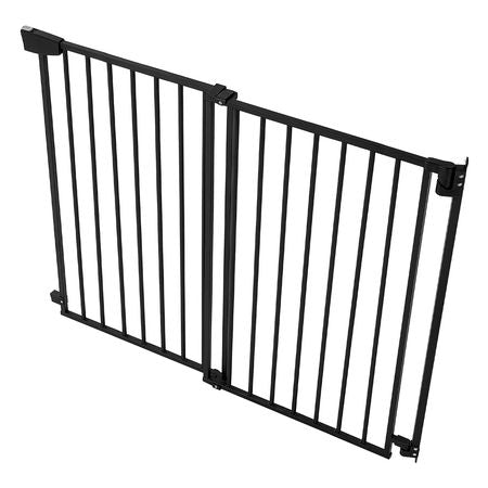 Baby Gate for Stairs, 31-48 in Adjustable Width, 30 in High Dog Gate, No Bottom Bar, One-Handed Operation, Easy Drilling Installation with Hardware Kit, for Stairs, Doorways, and House, Black