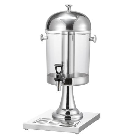 Beverage Dispenser, 2.1 Gallon Drink Dispenser for Parties, Stainless Steel + Plastic Juice Dispensers with Spigot Ice Chamber Tray, Iced Tea Lemonade Juice Dispensers, for Restaurants, Hotels