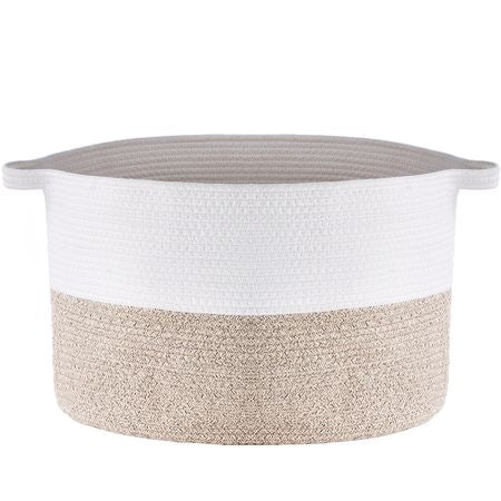 Blanket Basket, 67L, Cotton Rope Basket, Woven Basket with Handles, 20" x 13" Round Laundry Hamper Basket Collapsible Extra Large Storage Basket Bins for Organizing Clothes Kids Toys Pillows