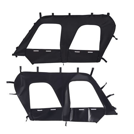 Cab Enclosure Upper Doors, Compatible with Kawasaki Teryx4 2012-2022, Soft Upper Doors, Windproof & Waterproof Upgraded Zipper UTV Soft Side Window Kit, Work with Roof and Partial Windshields