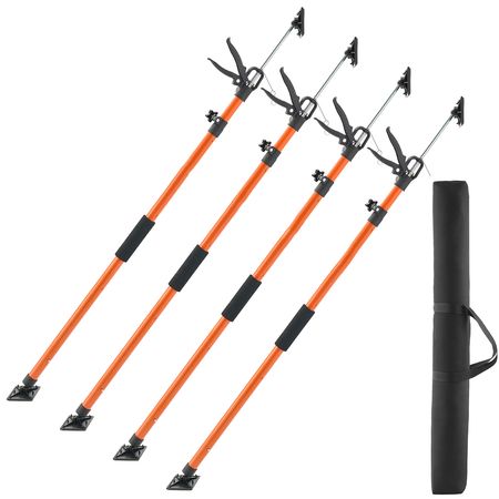 Cabinet Jack Support Pole, 4-Pack, 45.7-114.2 Inch Steel Telescopic Quick Support Rod, Adjustable 3rd Hand System up to 154 lbs Capacity for Installing Cabinets, Lifting Drywall, Cargo Bars