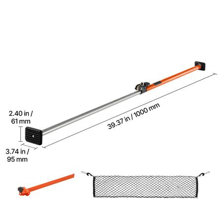 Cargo Bar, Ratcheting Cargo Bars Adjustable from 40" to 73", Heavy-duty Steel Cargos Stabilizer with Storage Net & Divider Bar, Telescoping Load Lock Bars for SUVs, Sedans