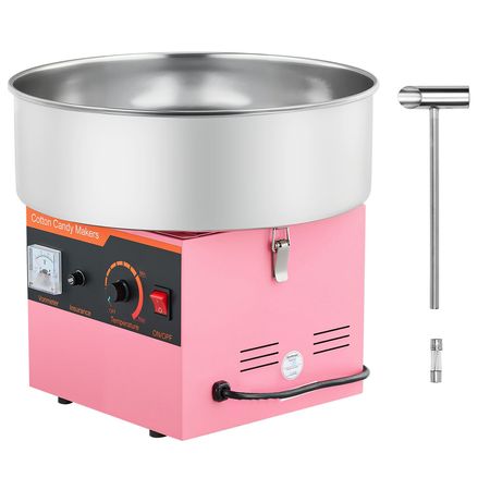 Cotton Candy Machine Commercial, 1000W Electric Candy Floss Maker, Easy Use with 15 inch Stainless Steel Bowl and Sugar Scoop, Makes Hard Candy for Home Kids Birthday, Family Party, Pink