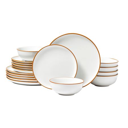 Dinnerware Set, Service for 6 (18 PCS), Round Plates and Bowls Sets, Scratch Resistant Ceramic Dinner Ware, Dishwasher and Microwave Suitable Kitchen Dish, for Dessert Salad Soup Pasta, White