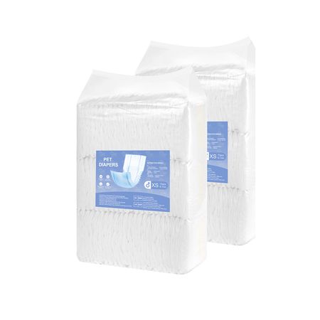 Disposable Male Dog Diapers, Super Absorbent Male Dog Wraps, 360 ° Leak-Proof Belly Bands with Wetness Indicator for Doggies in Heat, Training, Incontinence - XS, 144 Count (2 Packs of 72)