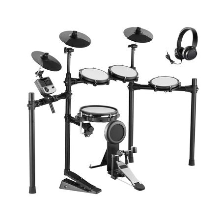 Electric Drum Set, 32 Drum Kits & 480 Sounds Electronic Drum Kit, USB MIDI Supported 10 in Quiet Mesh Snare Electric Drum Set with 10 in Cymbals Drum Sticks & Pedals, for Beginners & Adults