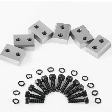 Electric Rebar Cutter Blade, 6 PCS 16mm(5/8 Inch) Cutting Diameter, HRC58-60 Hard Hydraulic Rebar Blade Replacement Jaw Blades with 12 Hexagon Screw and 12 Spring Washer, for Model RC-16