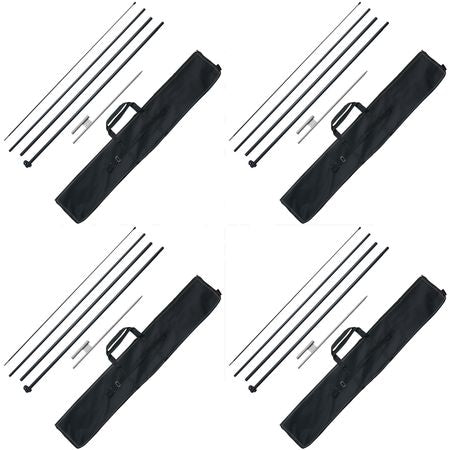 Feather Flag Pole Kit, 4 Packs Swooper Flag Pole 16.3 ft, Sign Flag Poles for Business Advertising Flags Outdoor, with Ground Stakes and A Carrying Bag (Flag Not Included)