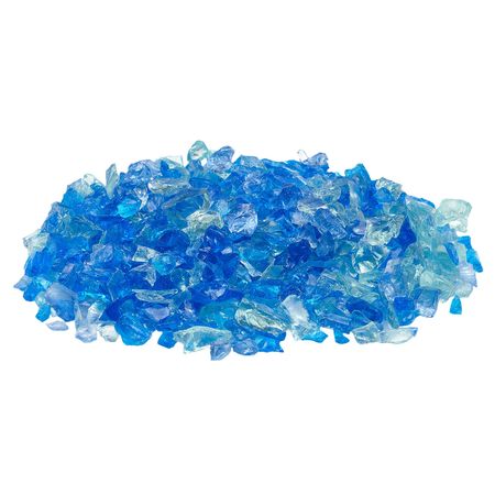 Fire Glass, 10 LBS / 4.5 KG Fireplace Rocks, 3/4-Inch / 19.05 mm Reflective Firepit Glass Rock, High Luster Stone Landscaping for Fire Pit Table, Aqua Blue + Caribbean Blue + Aqua Green