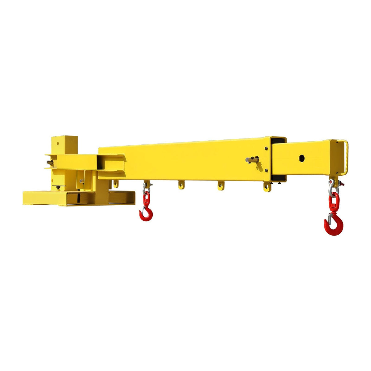 Forklift Jib Boom Crane, 6000lbs Capacity, Manual Telescoping Boom Extends Up to 56.1 inches, Forklift Mobile Crane with 2 Hooks, Adjustable Forklift Crane Attachment for Warehouse, Factories