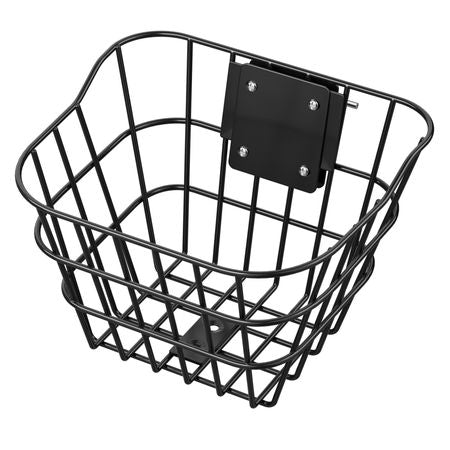 Front Bike Basket, Electric Scooter Basket with Fixed Bracket - Max Bearing 20 lbs, Construct from Solid Steel, Kids Bike Basket/Adult Bicycle Basket/Knee Electric Scooter Accessories