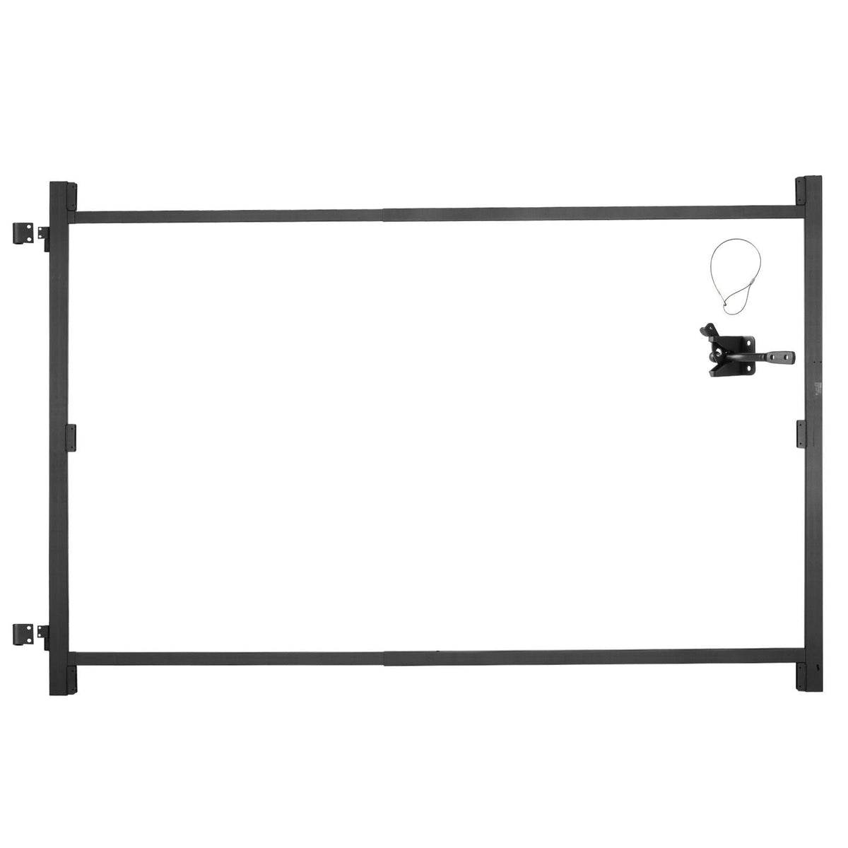 Gate Building Kit, Fits 60 to 96 in Wide Openings, Up from 4 to 5 ft High Fence, Adjustable Gate Building Kit, Anti Sag Full Gate Frame Kit with Latch Lock and Screws, for Wooden Fence, Iron