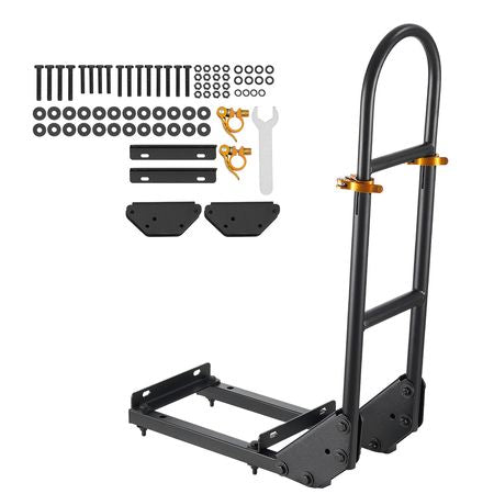 Golf Cart Grab Bar, 17.7 x 9.3 x 35.6 Inch, Compatible with Most Golf Carts with Metal Footplates, No Modification Needed, 27.5 to 33.5 Inch Height Adjustable Carbon Steel Rear Seat Grab Bar