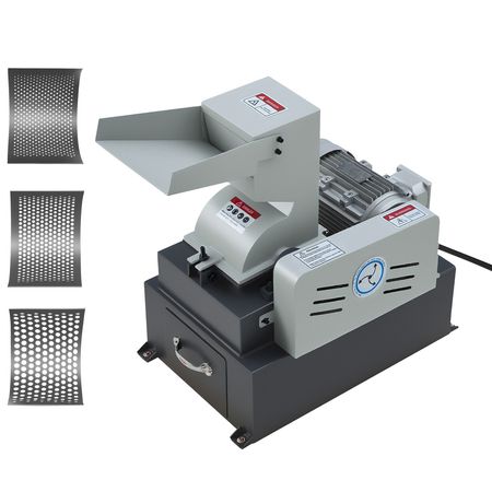 Hammer Crusher, 3KW 220V Electric Rock Stone Shatter Grinder, Glass Crushing Machine with 400 to 600 kg/h Crushing Capacity, Coal Crusher Milling Machine with 0.12/0.24/0.4 inch Sieve Screens