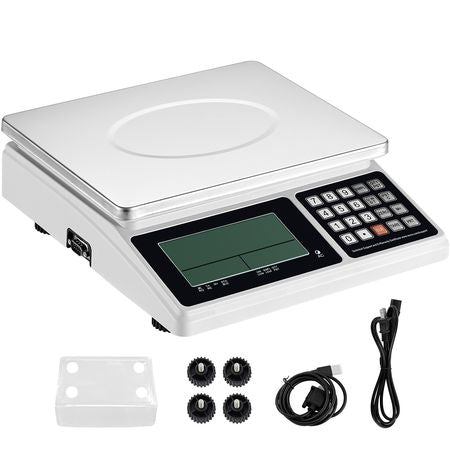 Industrial Counting Scale, 30 kg x 1 g, Digital Scale for Parts and Coins, g/kg/lb Units, Electronic Gram Scale Inventory Counting Scale Kitchen Jewelry Scale with RS232 Port and LCD Screen