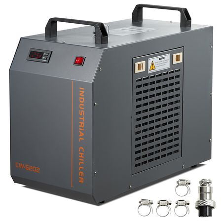 Industrial Water Chiller, CW-5202, Industrial Water Cooler Cooling System with Built-in Compressor 7L Water Tank Capacity 18 L/min Max Flow Rate, for CO2 Laser Engraving Machine Cooling Machine