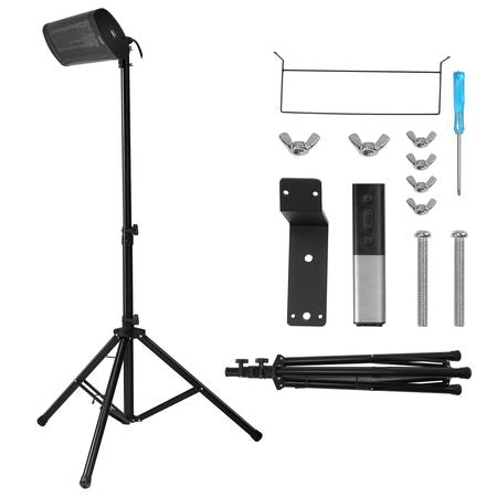 Infrared Heater, 1500W Remote Control Electric Space Heater, LED Screen Patio Heater w/ 3 Speeds & Timer, Outdoor/Outdoor for Porch,Dining Room,Studio, with Stand & Mount to Ceiling/Wall,24 in L
