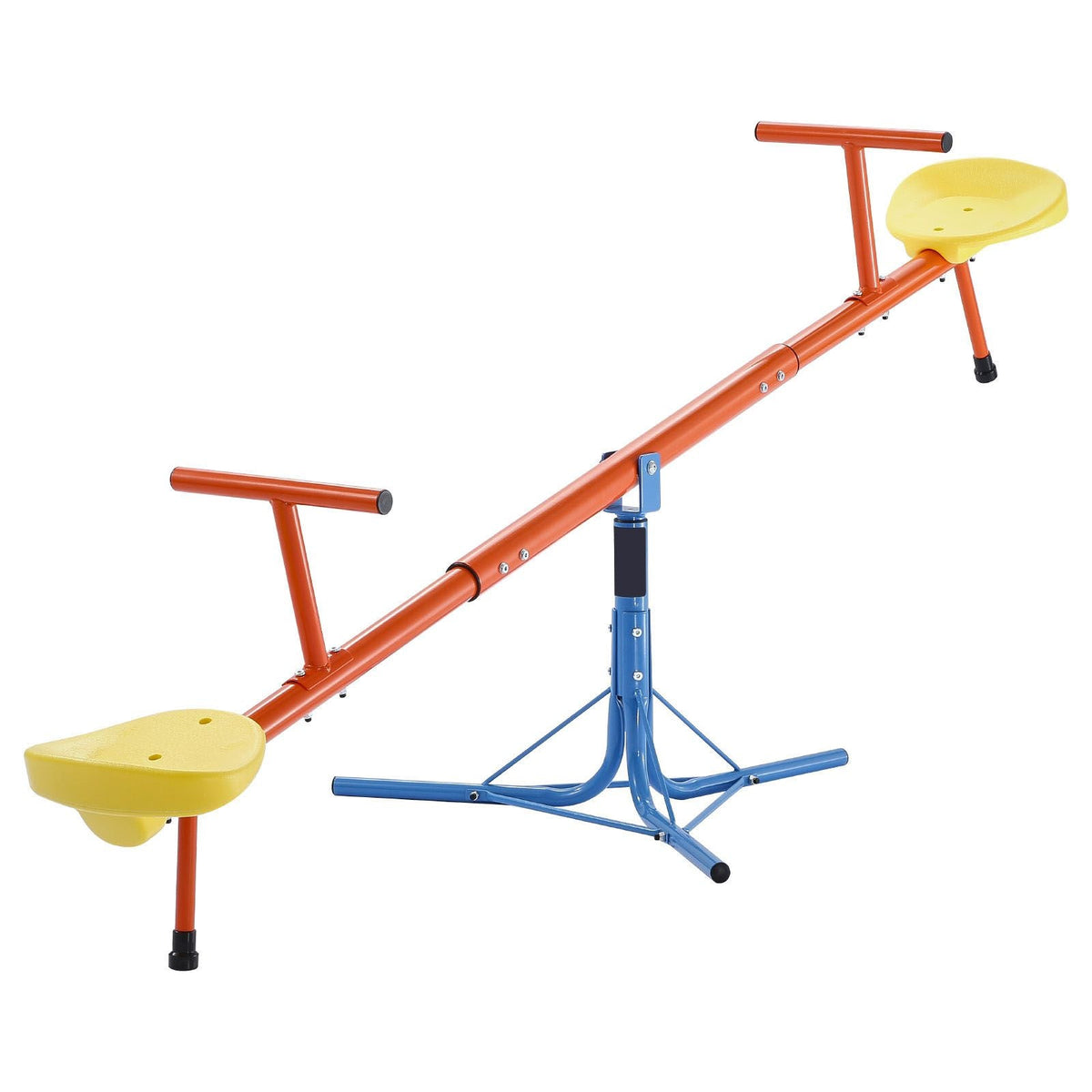 Kids Seesaw, 100 lbs Load Capacity per Seat, Sit and Spin Teeter Totter with 3-prong Support Legs, Kids Outdoor Playground Equipment, Swiveling 360 Degrees Rotating for Children Aged 3+