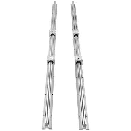 Linear Guide Rail Set, SBR16 1500mm, 2 PCS 59 in/1500 mm SBR16 Guide Rails and 4 PCS SBR16UU Slide Blocks, Linear Rails and Bearings Kit for Automated Machines DIY Project CNC Router Machines