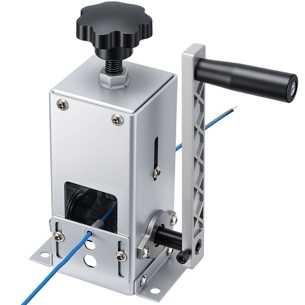 Manual Wire Stripper Machine, 0.06-1.18 in, Copper Cable Stripper Tool, Hand Crank or Drill Powered Modes, Heavy-Duty Q235 Frame Wire Stripping Machine, Easy to Use, for Scrap Copper Recycling