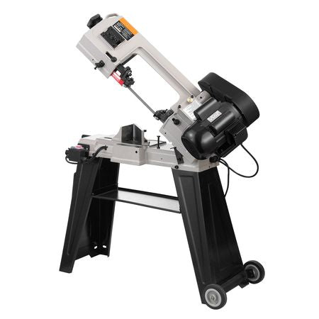 Metal Horizontal Band Saw, 4 in x 6 in Rectangular Cutting Capacity, 110V Metal Vertical Cutting Bandsaw with 550W Motor, 0-45° Angle Adjustment, Variable Speed, for Metal, Wood, and Plastic