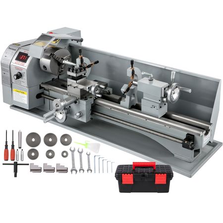 Metal Lathe 8.7 x 29.5 Inch/220 x 750MM Mini Metal Lathe 1.1KW Infinitely Variable Speed Mini Lathe Machine LED Screen for Counter Face Turning Driling