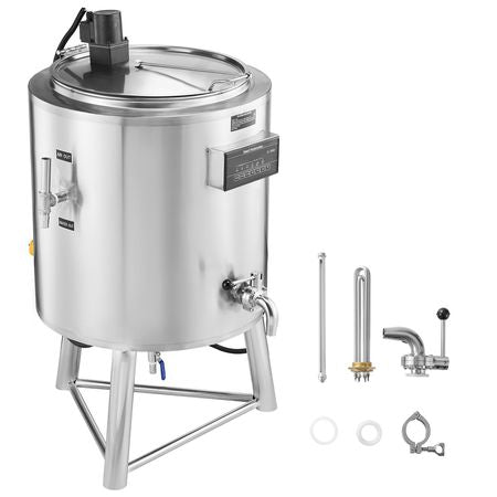 Milk Pasteurizer 100L, Commercial Milk Pasteurization Machine, Food Grade 304 Stainless Steel, Professional Pasteurization with Time and Temperature Control, for Milk Juice Yogurt Sterilization