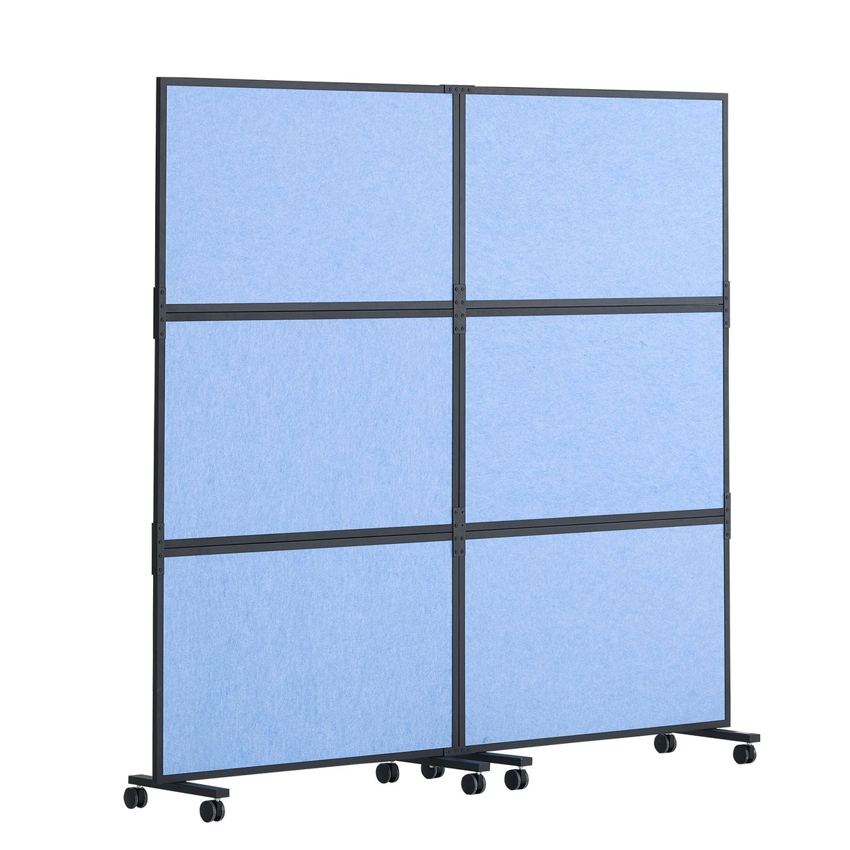 Office Divider, 2 Panel Office Partition, Freestanding Office Divider Wall Partition & Privacy Divider Reduce Noise and Room Separation, Light Blue