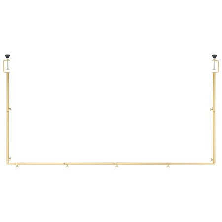 Over The Table Rod Stand with Clamps, 13"-42" Tall & 28"-98" Length Adjustable, Metal Table Arch Stand, Tabletop Balloon Arch Frame for Wedding Birthday Party Christmas Decorations, Gold
