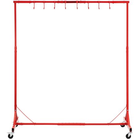 Painting Rack, 1500 -2000 mm Adjustable Height, 66 lbs Capacity Automotive Paint Rack Stand, 8 Hooks Painting Drying Rack with 4 Swiveling Wheels, Auto Body Stand for Auto Repair Shops & Garage