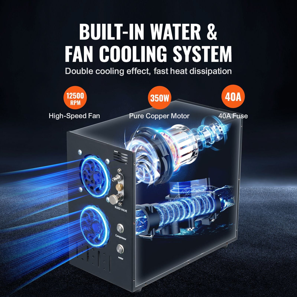 PCP Air Compressor, 4500PSI/30Mpa Portable PCP Airgun Compressor - Built-in Water and Fan Cooling System, Auto-Stop | DC12V/AC120V Paintball Tank Compressor for Air Rifle, Scuba Diving Bottle