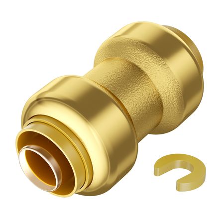 Pipe Fittings, 3/4" 12PCS Brass Pipe Fittings, Straight-Through Push-Fit Pipe Connector Brass Air Fittings, Heavy Duty Plumbing Fittings Adapter for Heating/Shower Systems, Water Pipes