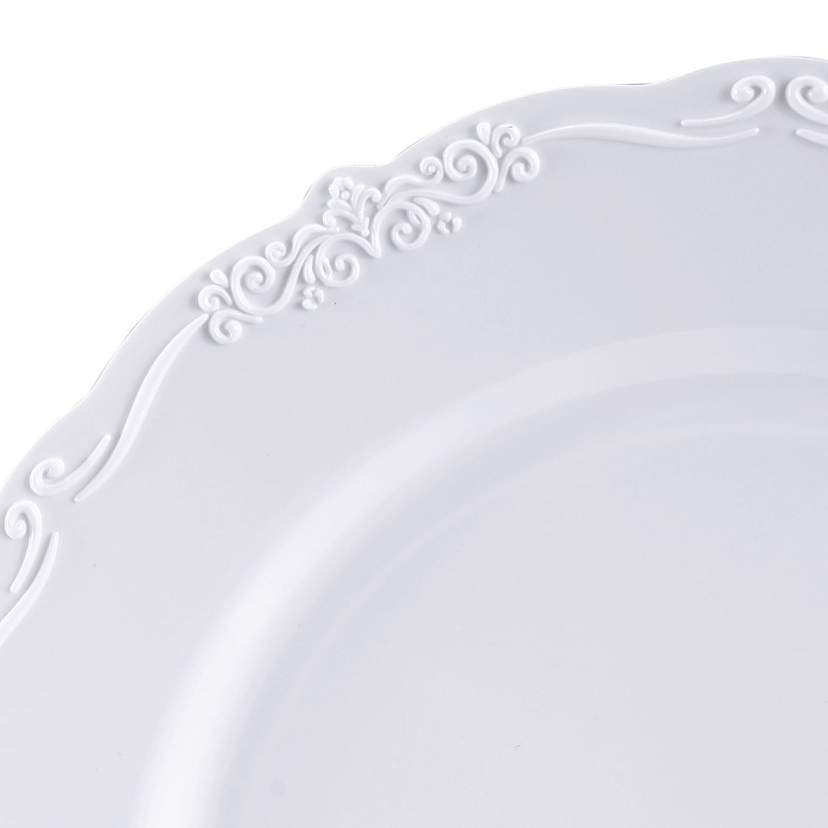 Plastic Disposable Plates, 100 Pcs White Plastic Plates, Heavy Duty Plastic Plates with 50 Pcs 9.8 Inch Plastic Dinner Plates and 50 Pcs 7.5 Inch Plastic Dessert Plates, for Wedding and Party