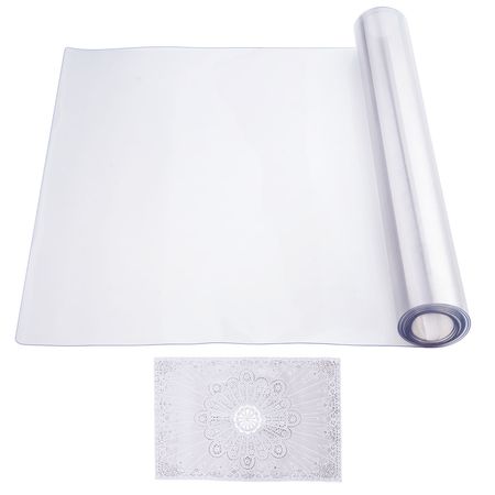 Plastic Table Cover, 24 x 96 Inch 1.5 mm Thick Clear Table Protector, Rectangle PVC Desk Mat, Waterproof & Easy Cleaning Desk Pad Tablecloth, for Office Dresser Dining Room Table Night Stand