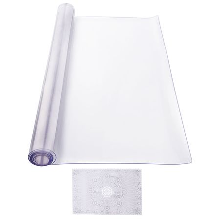 Plastic Table Cover, 40 x 60 Inch 2.0 mm Thick Clear Table Protector, Rectangle PVC Desk Mat, Waterproof & Easy Cleaning Desk Pad Tablecloth, for Office Dresser Dining Room Table Night Stand